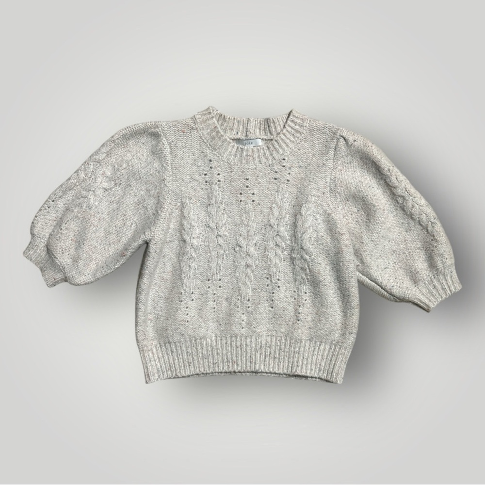 Joie Angora Alpaca Silk Blend Cable Knit
Puff Sleeve Sweater XS